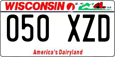 WI license plate 050XZD