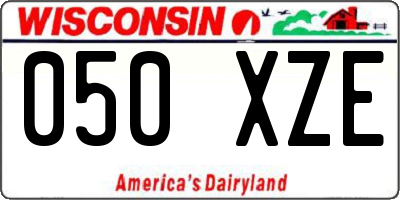 WI license plate 050XZE
