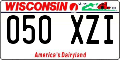 WI license plate 050XZI