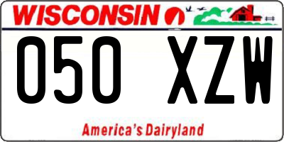 WI license plate 050XZW