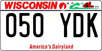 WI license plate 050YDK