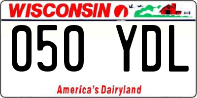 WI license plate 050YDL
