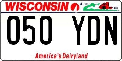 WI license plate 050YDN