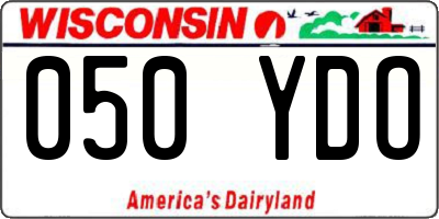 WI license plate 050YDO