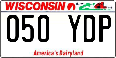 WI license plate 050YDP