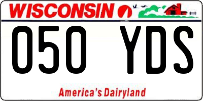 WI license plate 050YDS