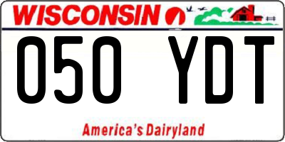 WI license plate 050YDT