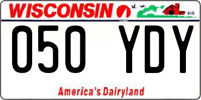 WI license plate 050YDY