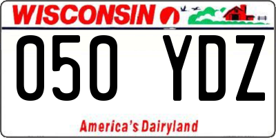 WI license plate 050YDZ