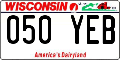 WI license plate 050YEB