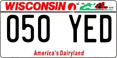 WI license plate 050YED