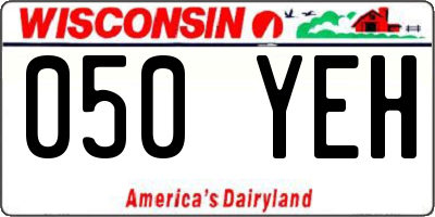 WI license plate 050YEH
