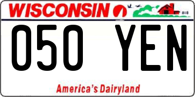 WI license plate 050YEN