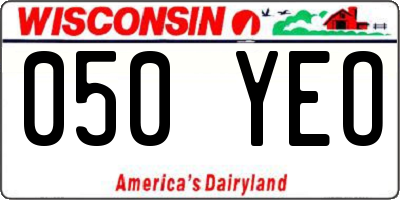 WI license plate 050YEO