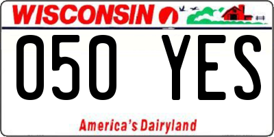 WI license plate 050YES