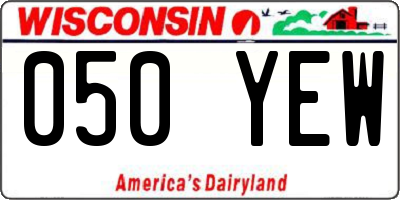 WI license plate 050YEW