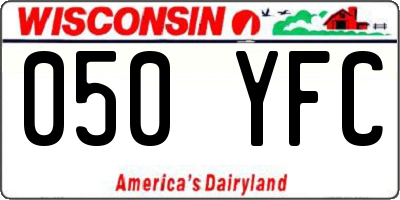 WI license plate 050YFC