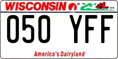 WI license plate 050YFF