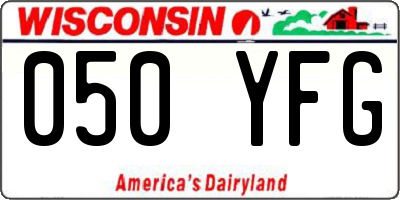 WI license plate 050YFG