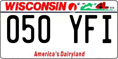 WI license plate 050YFI