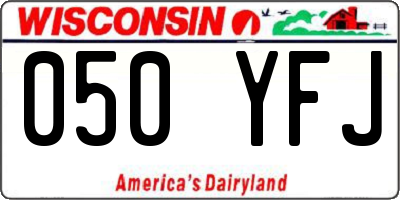 WI license plate 050YFJ