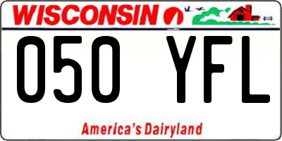 WI license plate 050YFL