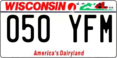 WI license plate 050YFM