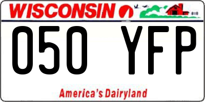WI license plate 050YFP
