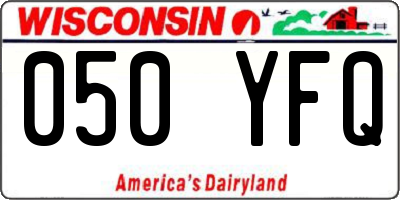WI license plate 050YFQ