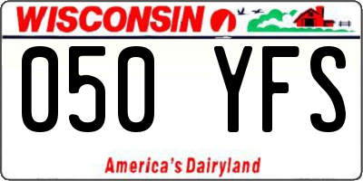 WI license plate 050YFS