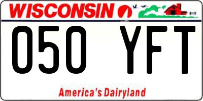 WI license plate 050YFT