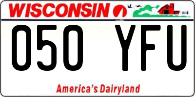 WI license plate 050YFU