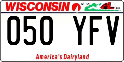 WI license plate 050YFV