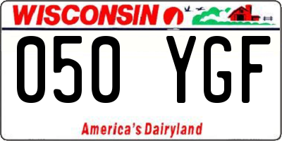 WI license plate 050YGF