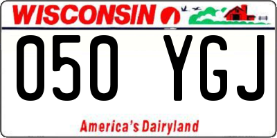 WI license plate 050YGJ
