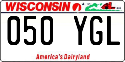 WI license plate 050YGL