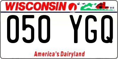 WI license plate 050YGQ