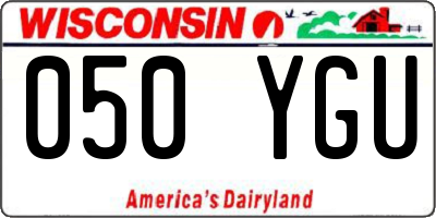 WI license plate 050YGU