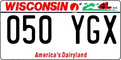 WI license plate 050YGX