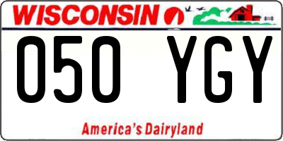 WI license plate 050YGY