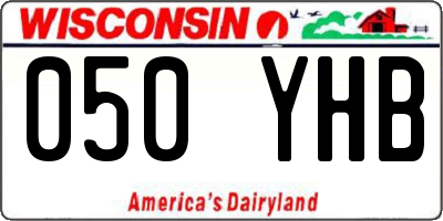 WI license plate 050YHB