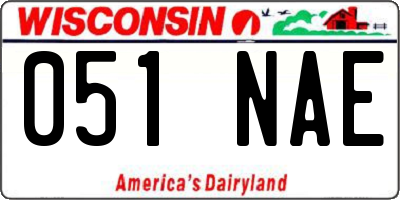 WI license plate 051NAE