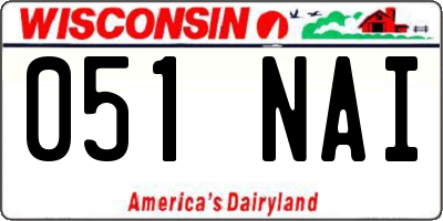 WI license plate 051NAI