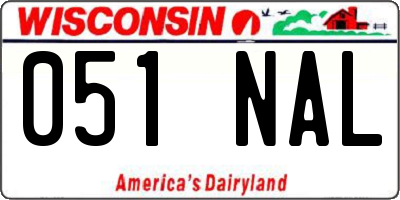 WI license plate 051NAL