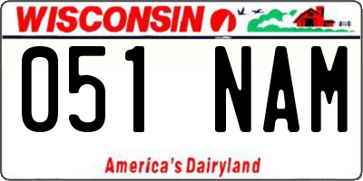 WI license plate 051NAM