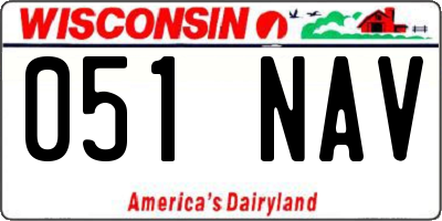 WI license plate 051NAV