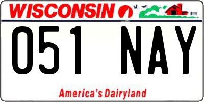 WI license plate 051NAY