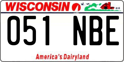 WI license plate 051NBE