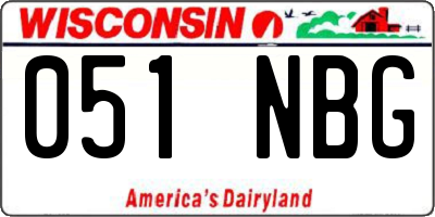 WI license plate 051NBG
