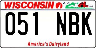 WI license plate 051NBK